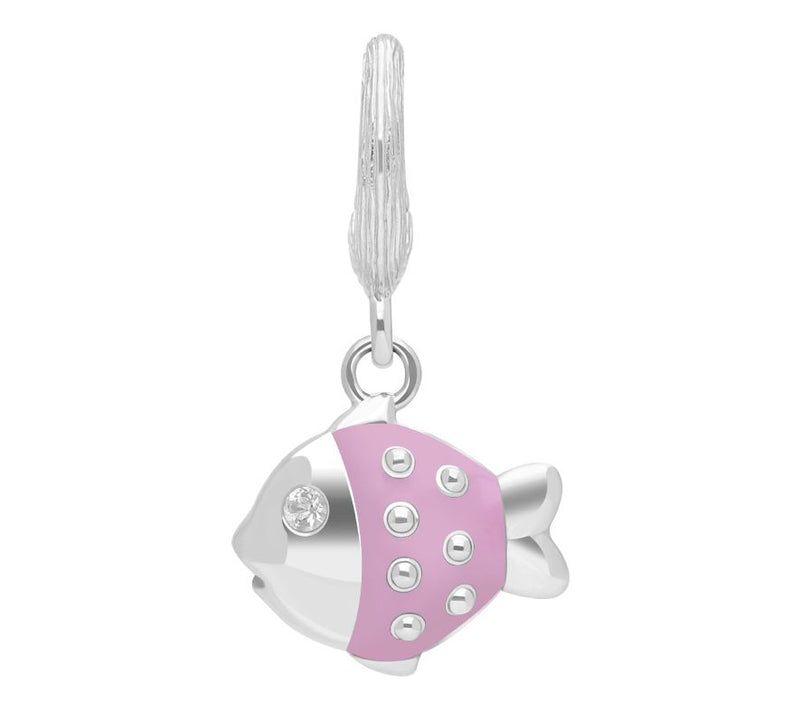 Ariva Sterling Silver White Topaz Fiona the Fish Charm — View 9
