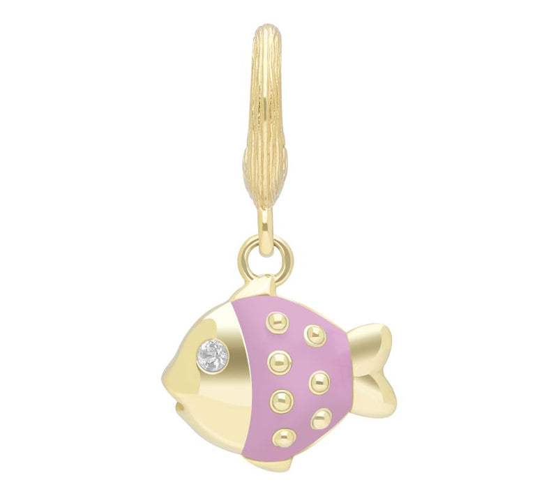 Ariva Sterling Silver White Topaz Fiona the Fish Charm — View 10
