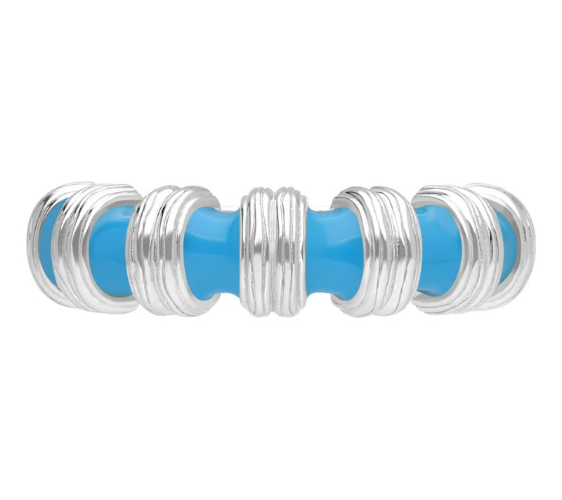 Ariva Sterling Silver Enamel Hampton Band Ring — View 9