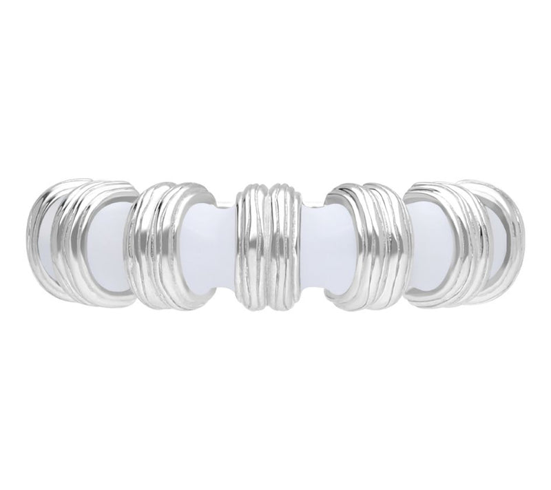 Ariva Sterling Silver Enamel Hampton Band Ring — View 10