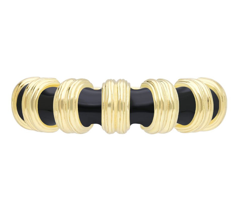 Ariva 18K Gold Clad Enamel Hampton Band Ring — View 8