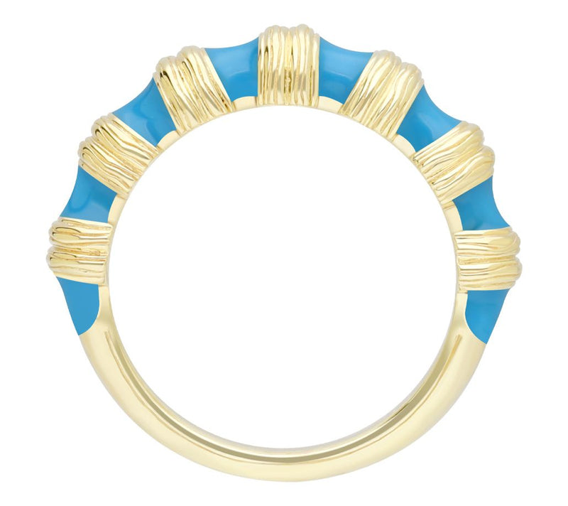 Ariva 18K Gold Clad Enamel Hampton Band Ring — View 2