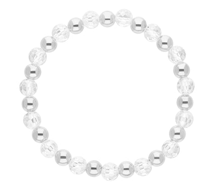 Elyse Ryan Sterling Silver Faceted Beaded LindaBracelet