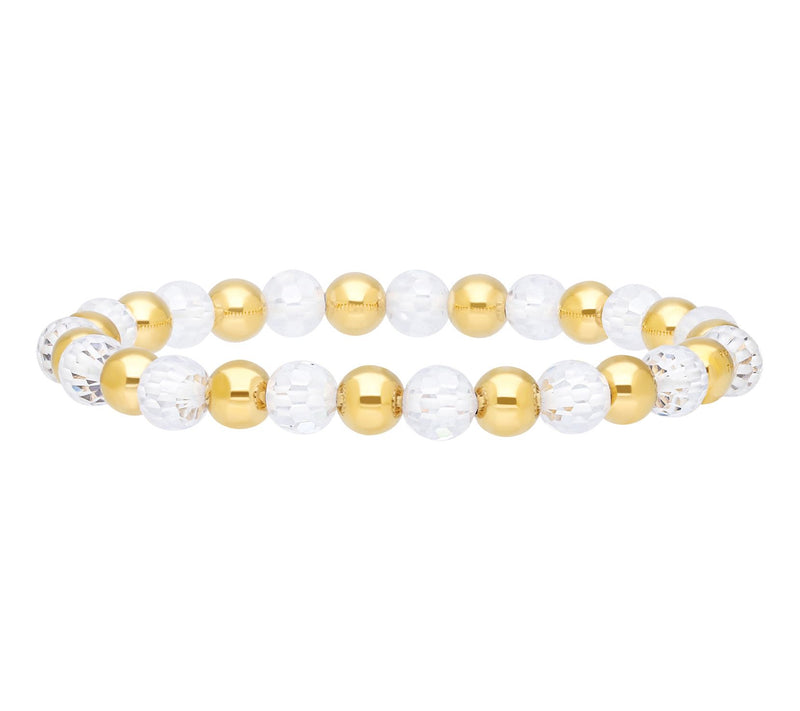 Elyse Ryan 14K Gold Clad Faceted Beaded Linda Bracelet — View 2