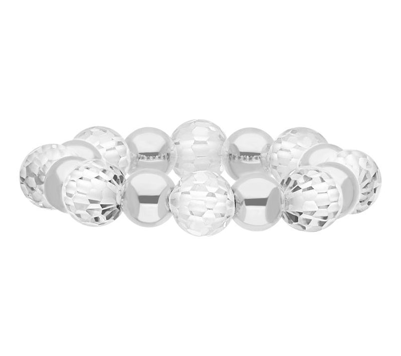 Elyse Ryan Silver Faceted Cubic Zirconia BeadedLinda Ring — View 2