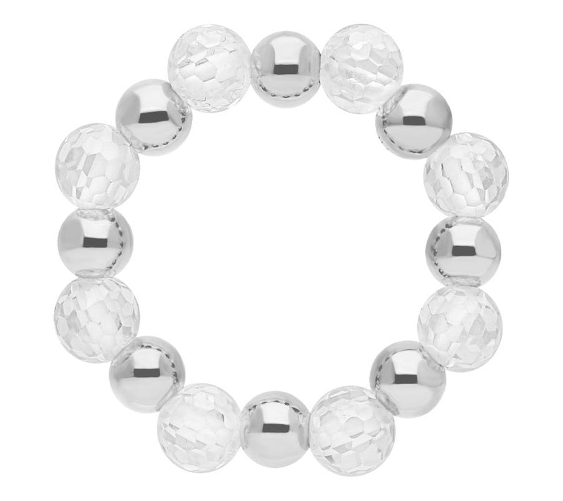Elyse Ryan Silver Faceted Cubic Zirconia BeadedLinda Ring — Main view