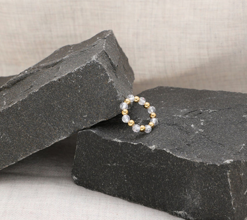 Elyse Ryan 14K Gold Clad Faceted Beaded Linda Ring — View 4