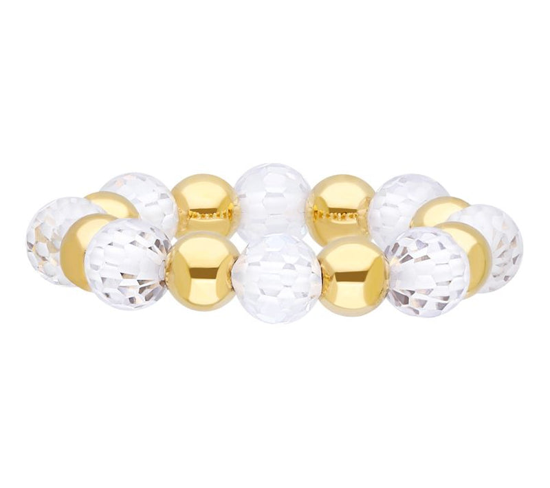 Elyse Ryan 14K Gold Clad Faceted Beaded Linda Ring — View 2