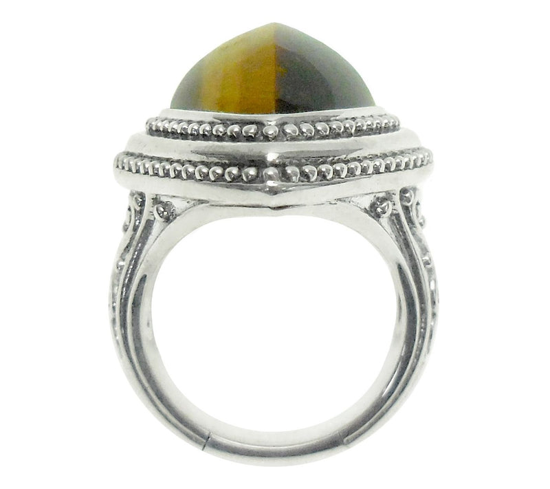Elyse Ryan Sterling Silver Tiger's Eye Ring — View 2