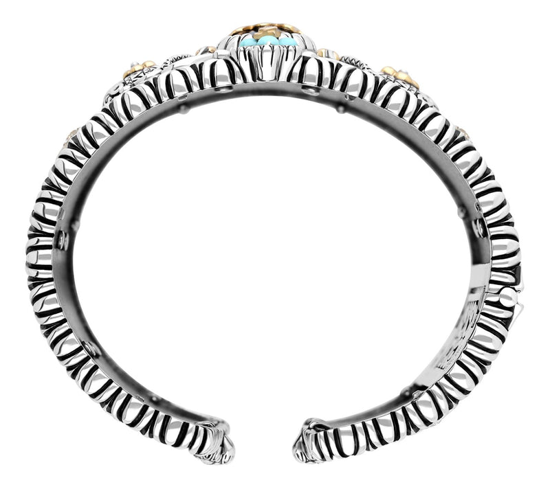 Barbara Bixby Sterling & 18K Gemstone Leather Zodiac Cuff — View 8