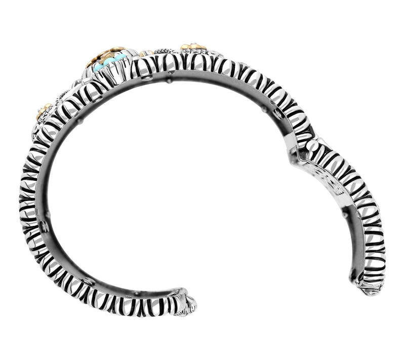 Barbara Bixby Sterling & 18K Gemstone Leather Zodiac Cuff — View 9
