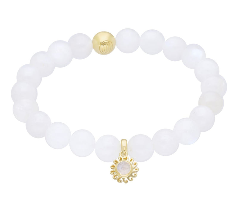 Goddaughters 14K Gold Clad Moonstone Sun Stretch Bracelet — Main view