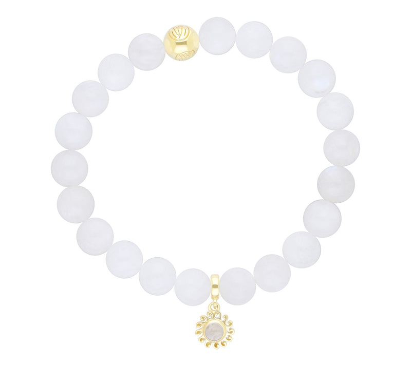 Goddaughters 14K Gold Clad Moonstone Sun Stretch Bracelet — View 3