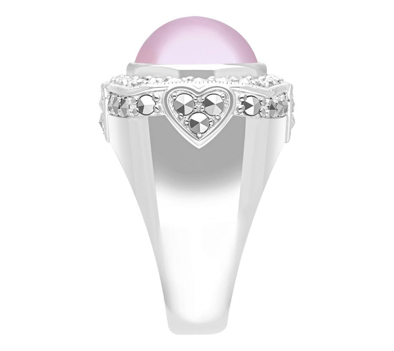 Dallas Prince Sterling Mabe Pearl Chrome Marcasite Ring — View 5