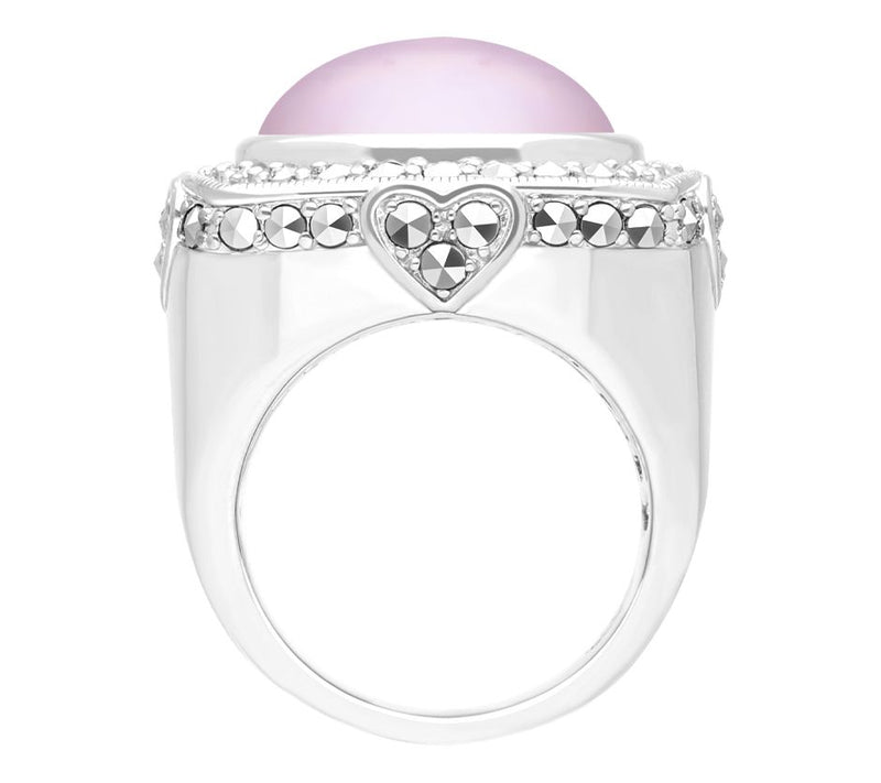 Dallas Prince Sterling Mabe Pearl Chrome Marcasite Ring — View 4