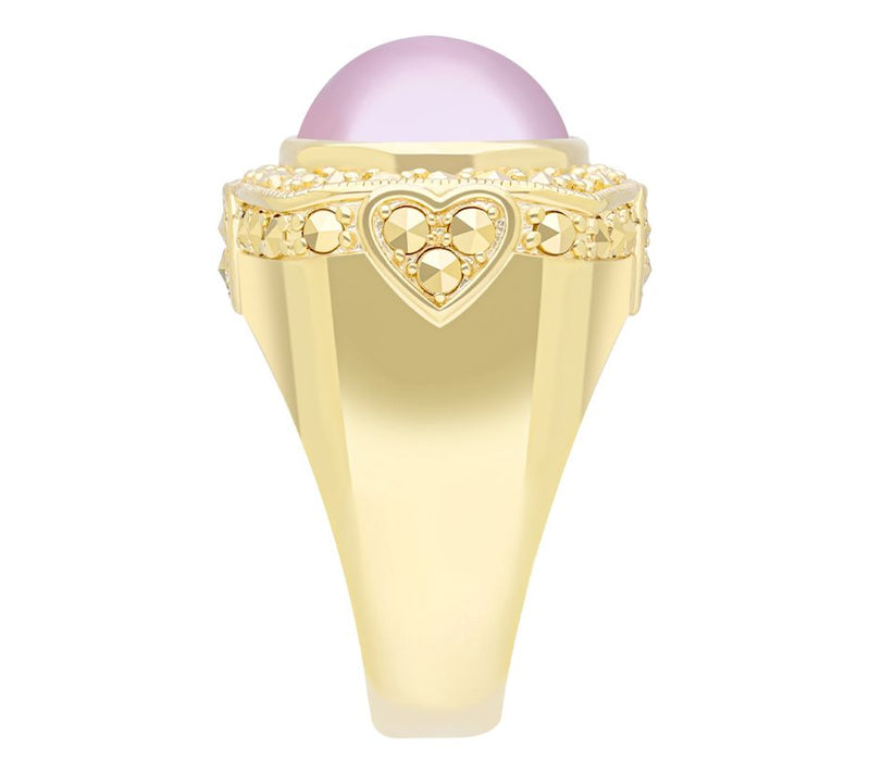 Dallas Prince 14K Clad Mabe Pearl Chrome Marcasite Ring — View 5