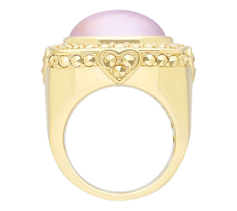 Dallas Prince 14K Clad Mabe Pearl Chrome Marcasite Ring — View 4