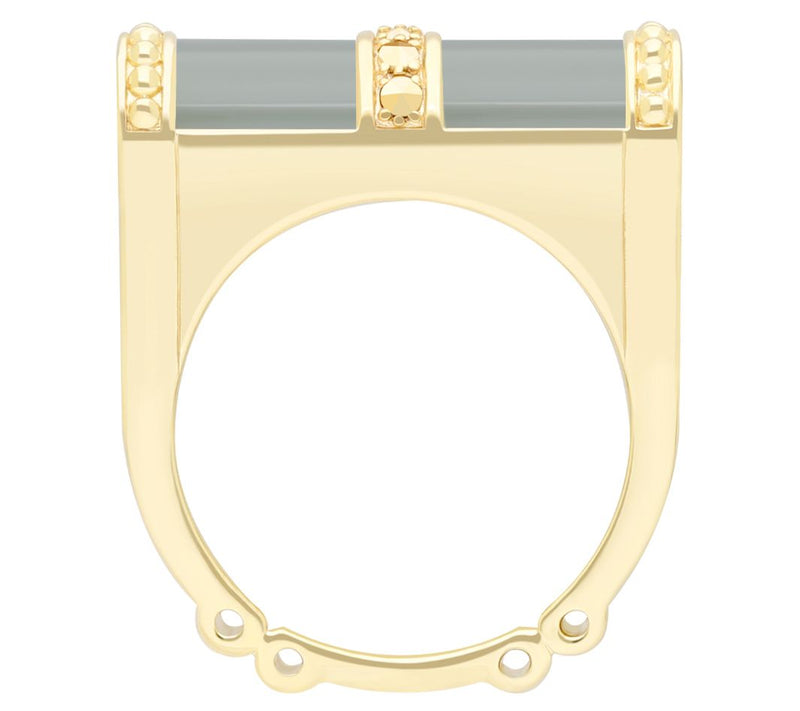 Dallas Prince 14K Gold Clad Jadeite & MarcasiteVine Ring — View 6