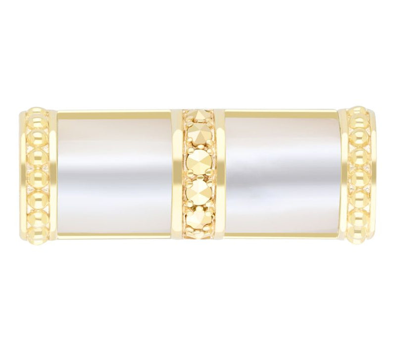 Dallas Prince 14K Clad Mother of Pearl & Marcasite Vine Ring — View 2