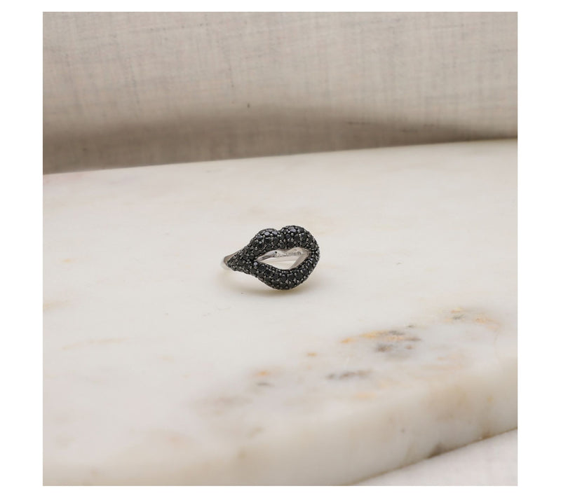 Margo Manhattan Sterling Silver Black Spinel Bisoux Ring — View 2