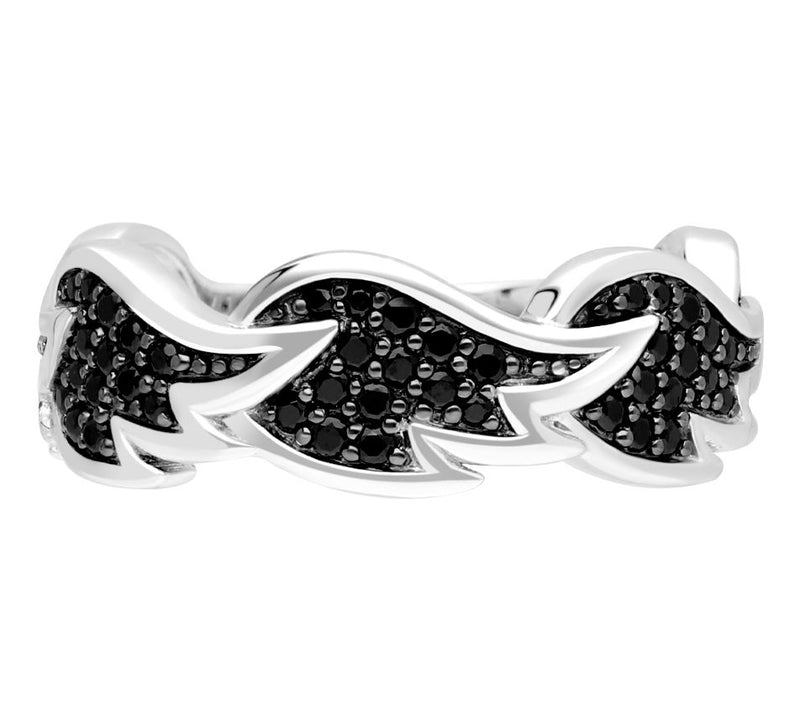 Margo Manhattan Sterling Silver Black Spinel Gabriel Ring — Main view