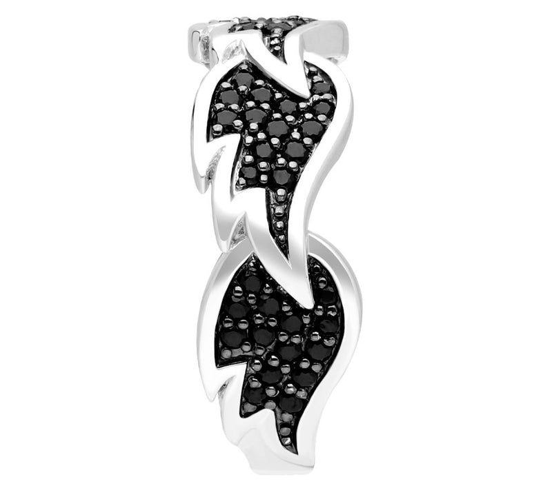 Margo Manhattan Sterling Silver Black Spinel Gabriel Ring — View 5
