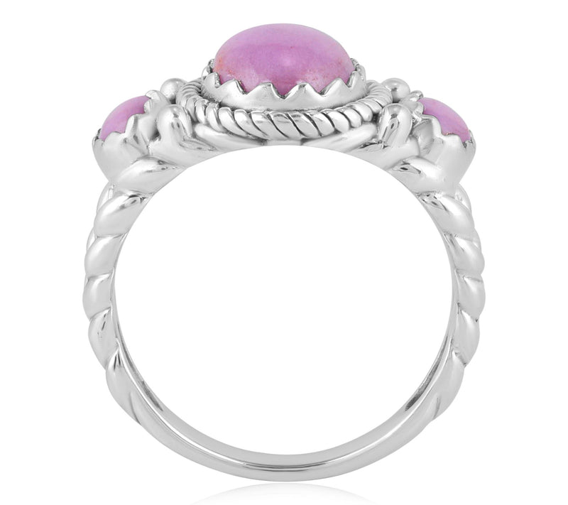 American West Sterling Silver Gemstone Rope Ring — View 9