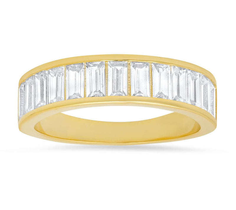 Sterling Silver 1.80 cttw Cubic Zirconia Baguette Band Ring — View 6