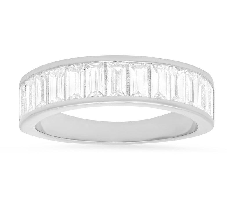 Sterling Silver 1.80 cttw Cubic Zirconia Baguette Band Ring — Main view