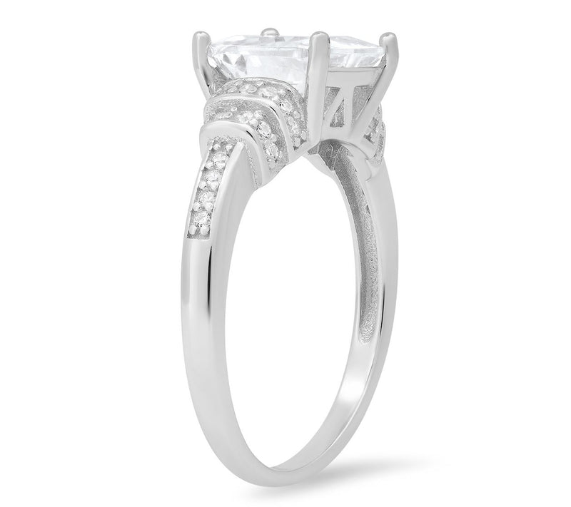 Sterling Silver 3.20 cttw Cubic Zirconia Ring — View 2