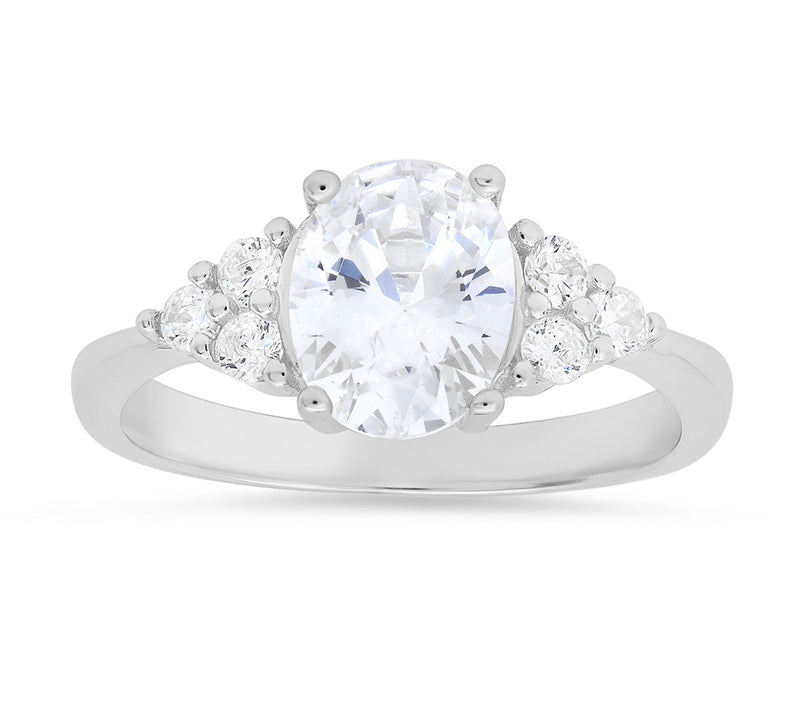 Sterling Silver 1.90 cttw Oval Cut Cubic Zirconia Ring — View 5