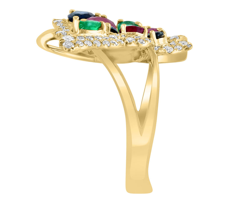 Effy Diamond & Precious Gemstone Butterfly Ring14K Gold — View 5