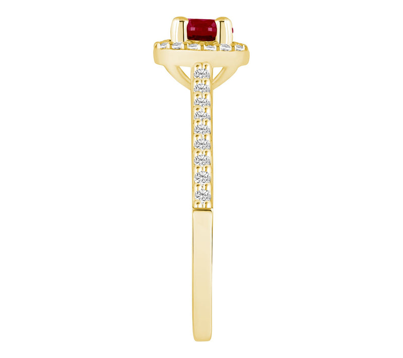 Affinity Gems Round Precious Gemstone & DiamondRing, 14K Gold — View 3