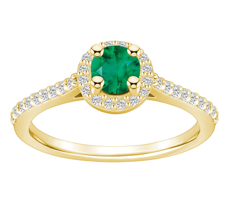 Affinity Gems Round Precious Gemstone & DiamondRing, 14K Gold — View 9