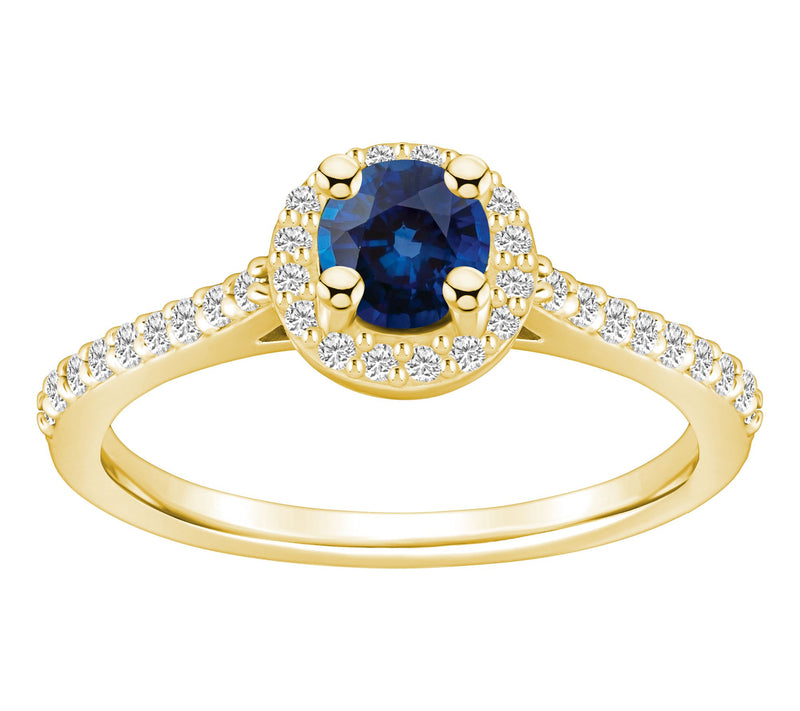 Affinity Gems Round Precious Gemstone & DiamondRing, 14K Gold — View 10