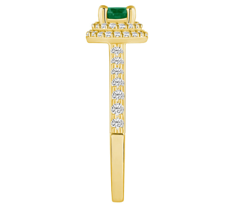 Affinity Gems Precious Gem & Diamond Double Halo Ring, 14K — View 3