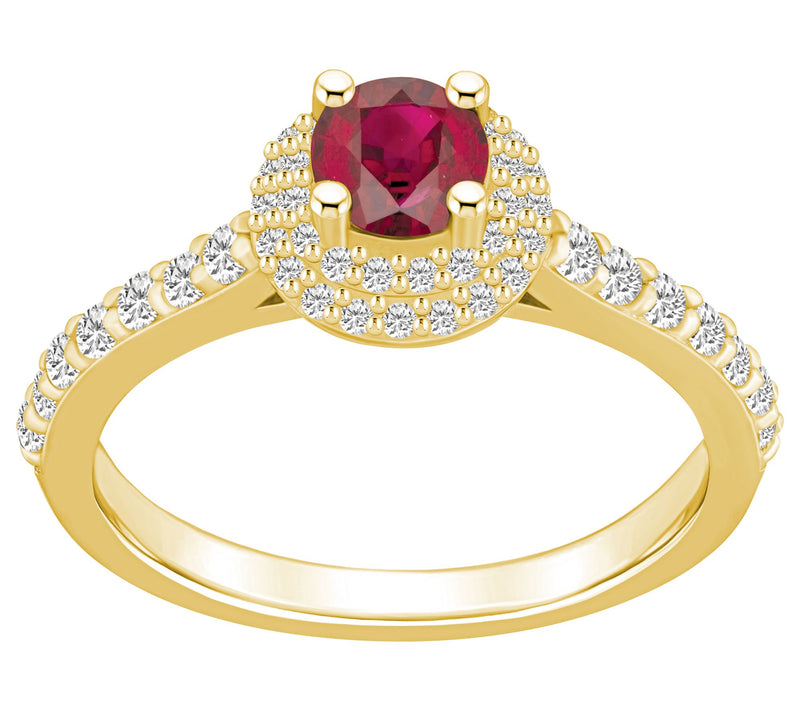 Affinity Gems Precious Gem & Diamond Double Halo Ring, 14K — View 8