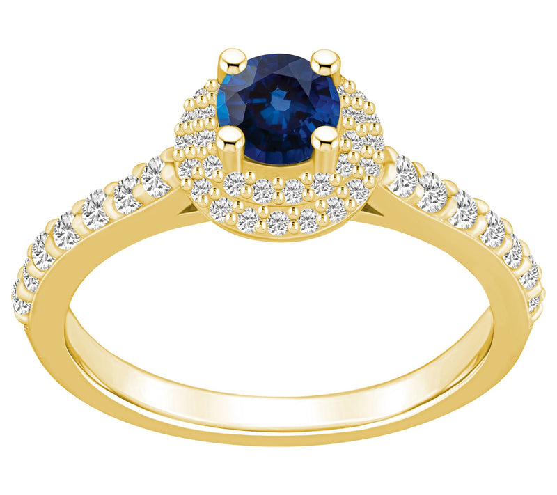 Affinity Gems Precious Gem & Diamond Double Halo Ring, 14K — View 10