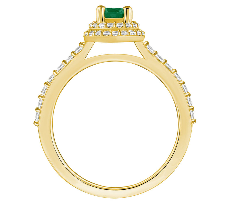 Affinity Gems Precious Gem & Diamond Double Halo Ring, 14K — View 2