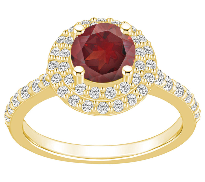 Affinity Gems Round Gemstone & 0.60 cttw Diamond Ring, 14K — View 12