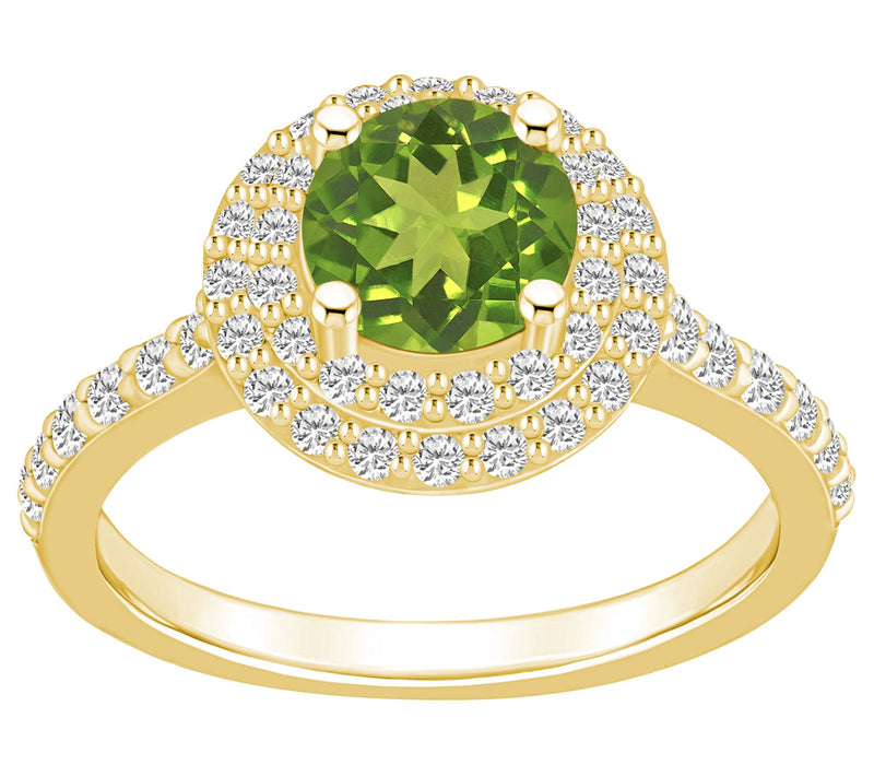 Affinity Gems Round Gemstone & 0.60 cttw Diamond Ring, 14K — View 13