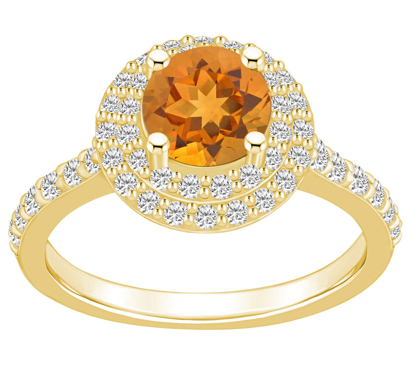 Affinity Gems Round Gemstone & 0.60 cttw Diamond Ring, 14K — View 14
