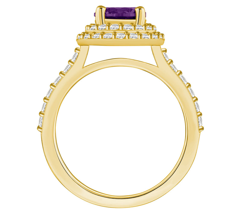 Affinity Gems Round Gemstone & 0.60 cttw Diamond Ring, 14K — View 2