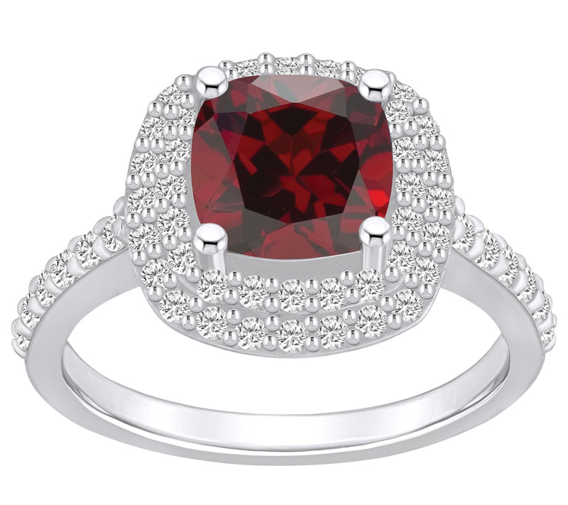 Affinity Gems Cushion Gemstone & 0.65 cttw Diamond Ring, 14K — View 12