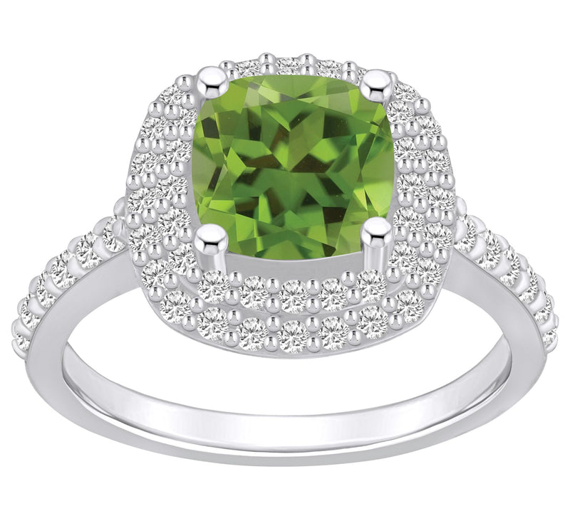 Affinity Gems Cushion Gemstone & 0.65 cttw Diamond Ring, 14K — View 13