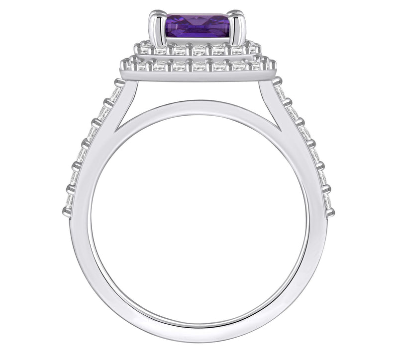 Affinity Gems Cushion Gemstone & 0.65 cttw Diamond Ring, 14K — View 2