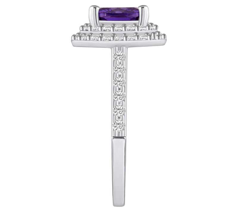 Affinity Gems Cushion Gemstone & 0.65 cttw Diamond Ring, 14K — View 3