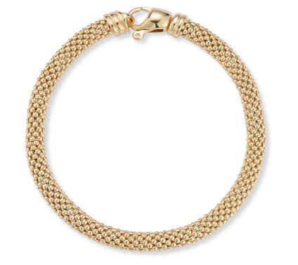 Italian Silver Polished Popcorn Chain Bracelet,Sterling