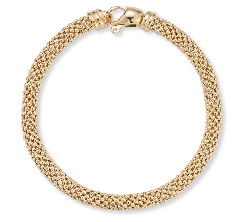 Italian Silver Polished Popcorn Chain Bracelet,Sterling — View 8