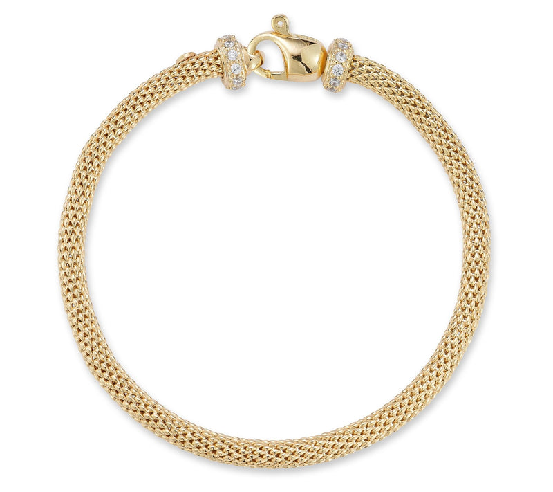 Italian Silver Pave Popcorn Chain Bracelet, Sterling — Main view